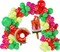 138PCS Watermelon Balloon Arch Garland Kit with Red Green Watermelon Foil Balloons
